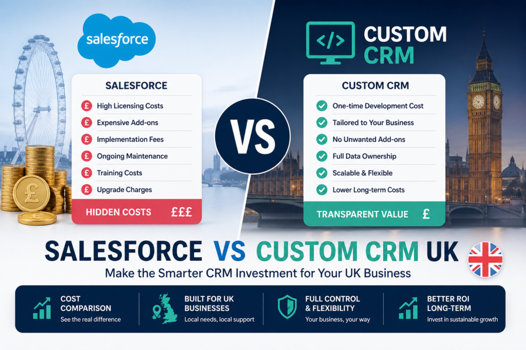 Salesforce vs Custom CRM UK cost comparison
