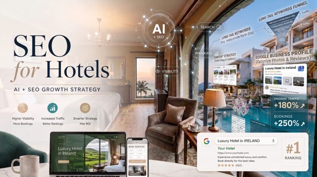 Hotel SEO Services in Ireland helping hotels increase direct bookings