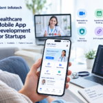 Healthcare mobile app development for startups featuring telemedicine, appointment booking, and secure patient data